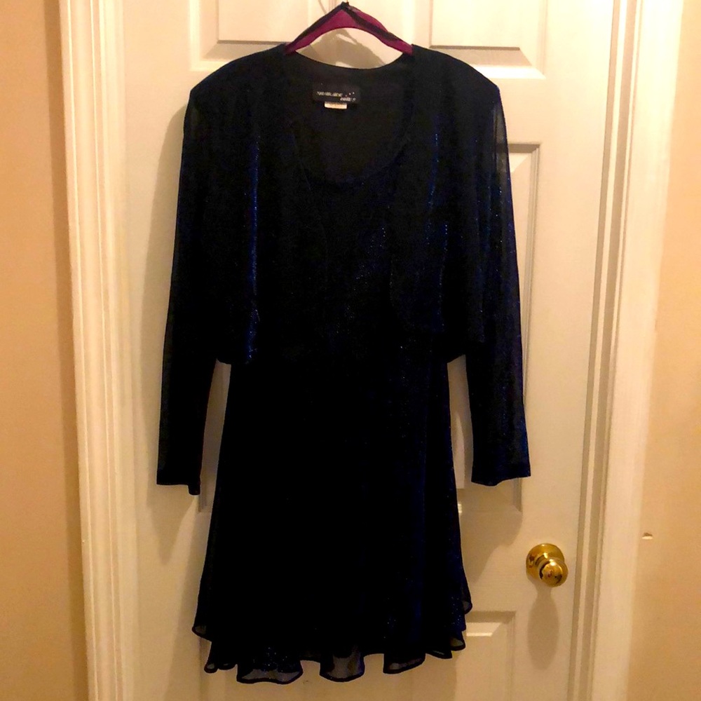 Blue glittery size 14 party dress